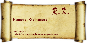 Remes Kelemen névjegykártya